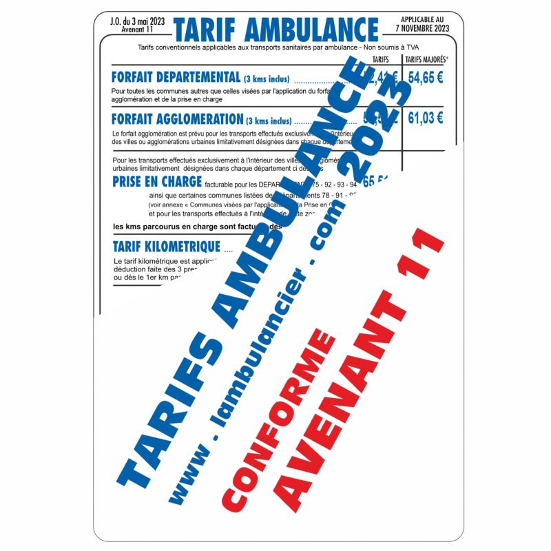 TARIF AMBULANCE 2023